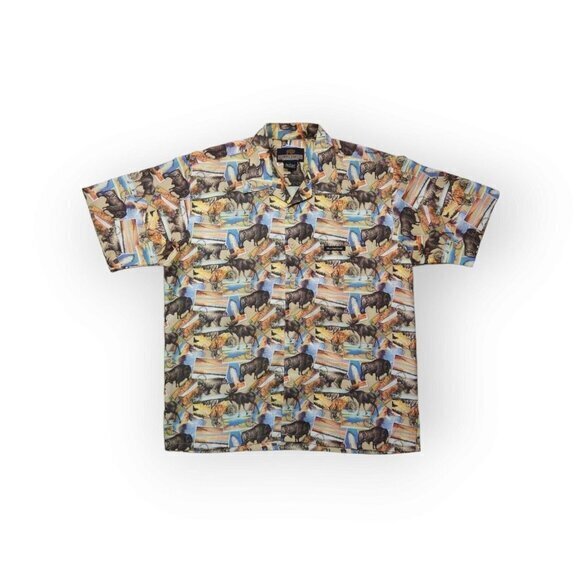 Vintage Yellowstone General Stores Button Up Shirt‎ Short Sleeve Mens Large - Picture 1 of 9